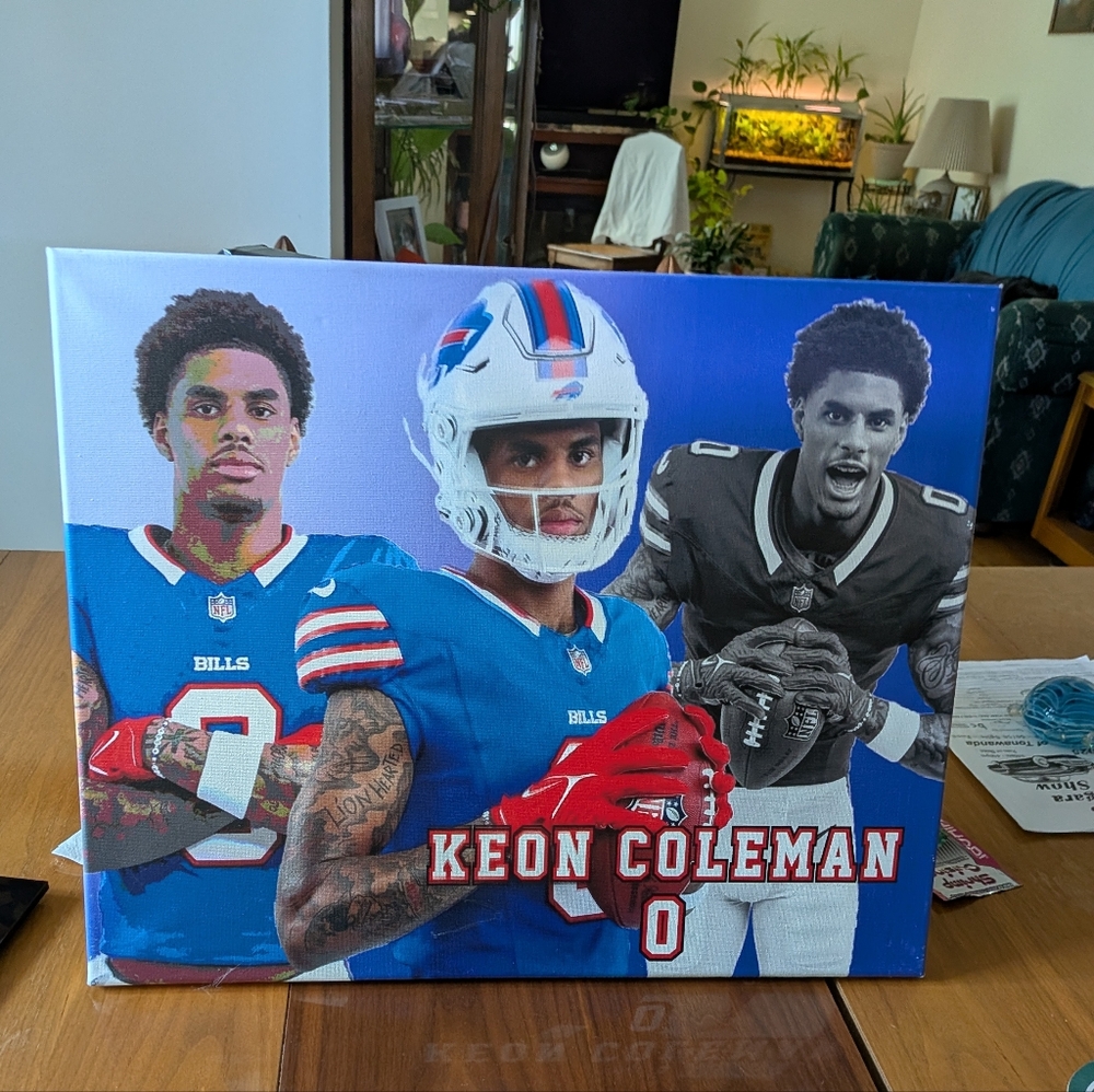 Dynamic Football Picture Frame in Blue and Red